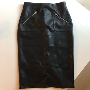 Zara Basic Collection Vegan Leather Pencil Skirt